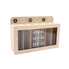Tirelire shopping fibres de bois 30x20x8cm