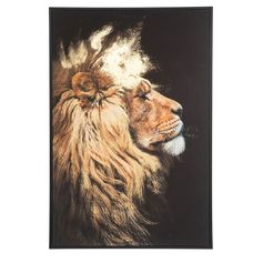 Toile imprimée encadrée lion 60x90cm