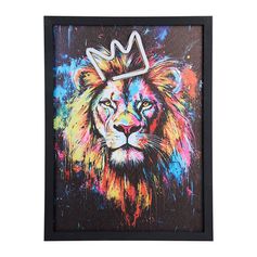 Toile néon animal multicolore 30x40cm