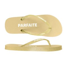 Tongs à paillettes parfaite dorées 36-39