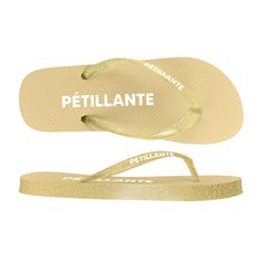 Tongs à paillettes pétillante dorées 36-39