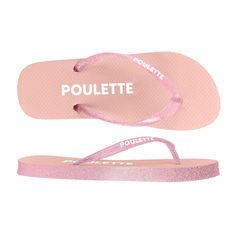 Tongs à paillettes poulette rose 36-39