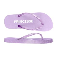 Tongs à paillettes princesse lilas 36-39