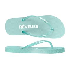 Tongs à paillettes rêveuse turquoise 36-39