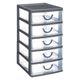 Tour de rangement 5 tiroirs plastique H 25cm