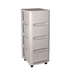 Tour de rangement à roulettes STONE 4 tiroirs beige 37x32x80cm