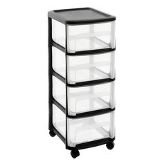 Tour de rangement CITY 4 tiroirs noire 32x37x74.5cm