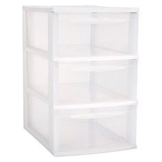 Tour de rangement plastique 3 tiroirs blanc