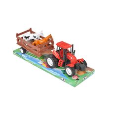 Tracteur et remorque animaux 30x8x6.5cm