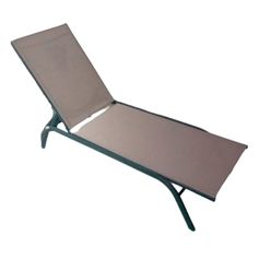 Transat acier taupe 190x58x30cm