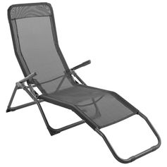 Transat SIESTA acier gris anthracite 59x95x137cm