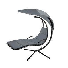 Transat suspendu acier ardoise 193x103x170cm