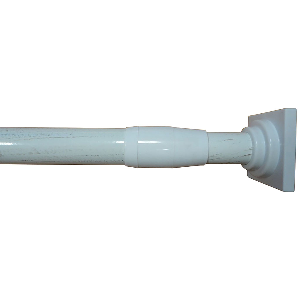 Tringle autobloquante extensible (L110 - L200 cm / D22 mm) Rond Blanc -  Accessoire et tringle rideau - Eminza