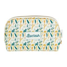 Trousse de toilette feuillage vert et orange 25x7x16cm