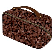 Trousse de toilette sequin marron 23.5x10.5x11cm