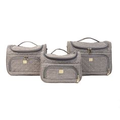 Vanity multi-poches gris chiné 21x31x25cm