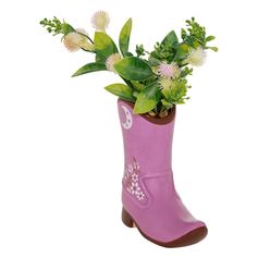Vase botte WILD avec fleurs artificielles 24x5x13cm
