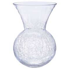Vase boule évasé verre craquelé H 28cm