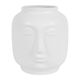 Vase céramique visage blanc H 17cm