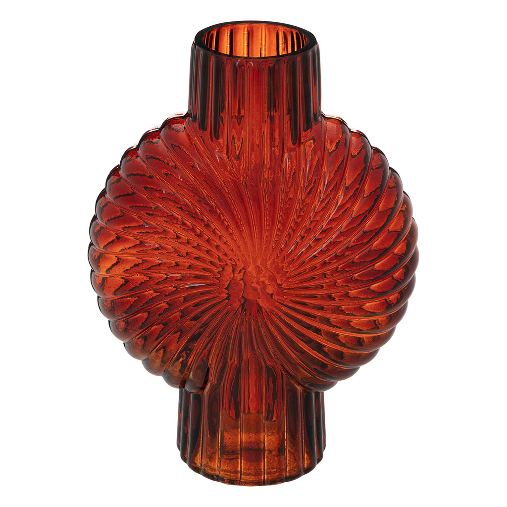 Vase coquillage en verre ambre H 25cm Centrakor