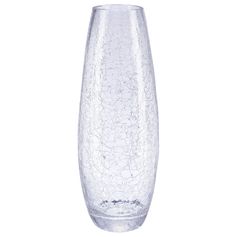 Vase cylindrique verre craquelé H 40cm