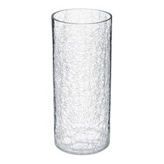 Vase cylindrique verre craquelé transparent 13x30cm