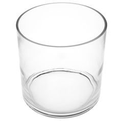 Vase cylindrique verre transparent H 17.5cm