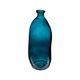 Vase dame jeanne verre forme bouteille bleue H 51cm
