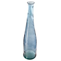 Vase décoratif long verre recyclé bleu D 18x80cm