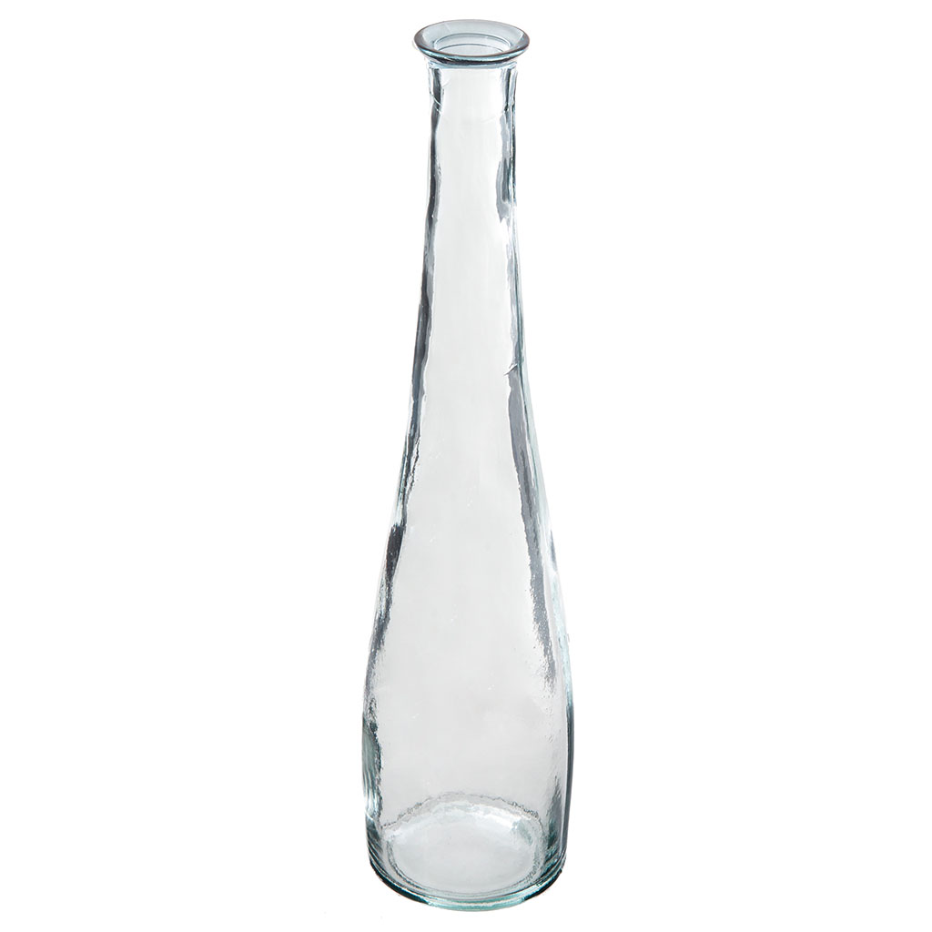 Grand Vase à Poser Au Sol Centrakor Vase décoratif long verre recyclé transparent D 18x80cm - Centrakor
