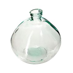 Vase décoratif rond verre recyclé transparent D 33x33cm