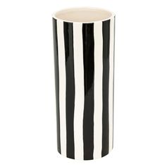Vase EDERIC rayé noir et blanc H 30cm