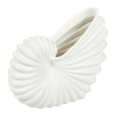 Vase escargot dolomite blanc H 21.5cm