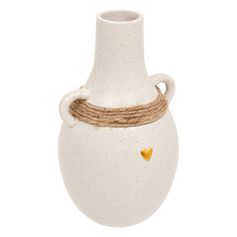 Vase FLO dolomite et jute H 22cm