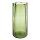 Vase haut irrégulier en verre vert H 32cm