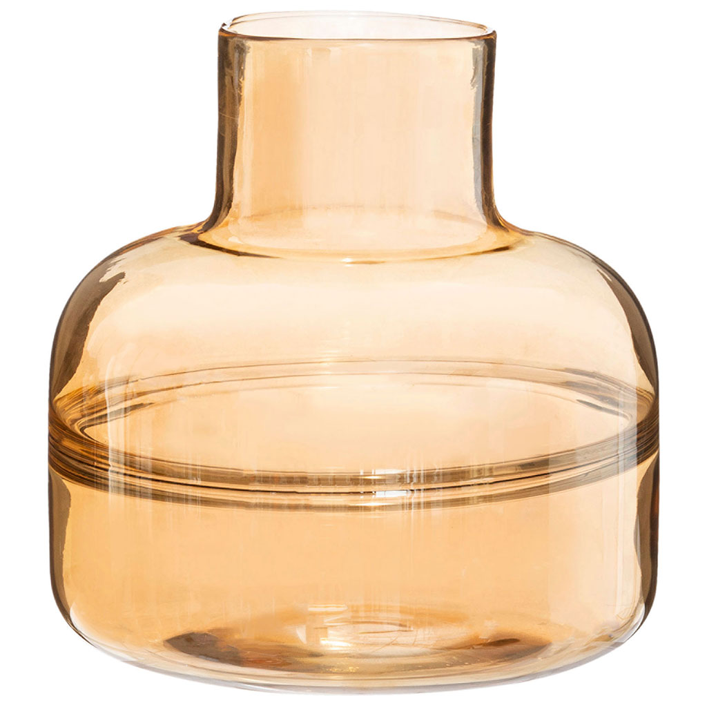 Vase original verre LINE SHINE ocre D23.5cm Centrakor