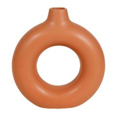 Vase cercle céramique terracotta H 22.5cm