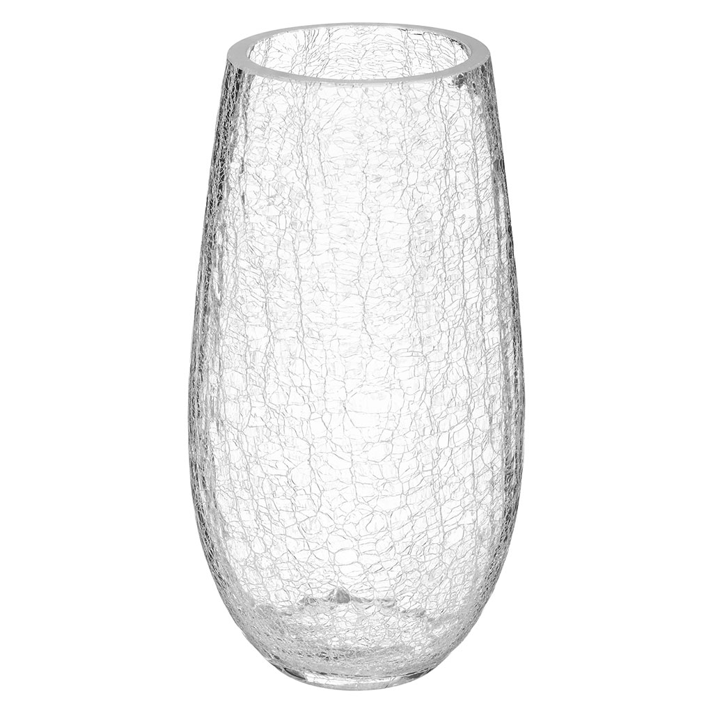 Vase verre craquelé D 14xH 27cm Centrakor
