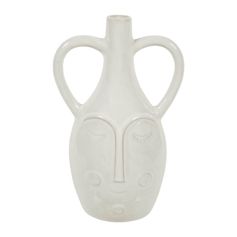 Vase visage blanc H 26cm