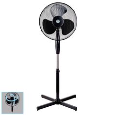Ventilateur sur pied noir 60x120cm