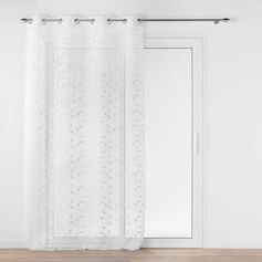 Voilage à œillets brodé blanc EDNA 140x240cm