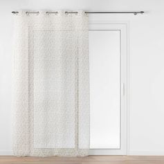 Voilage à œillets FARANDOLE à motifs beige 137x240cm
