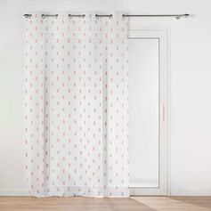 Voilage à œillets GEOKID à motifs rose 140x240cm