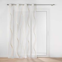 Voilage à œillets imprimé ELONA polyester or 140x240cm
