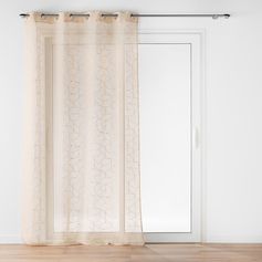 Voilage à œillets LOUXOR à motifs beige 140x240cm