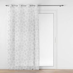 Voilage à œillets LUNILE à motifs gris 137x240cm