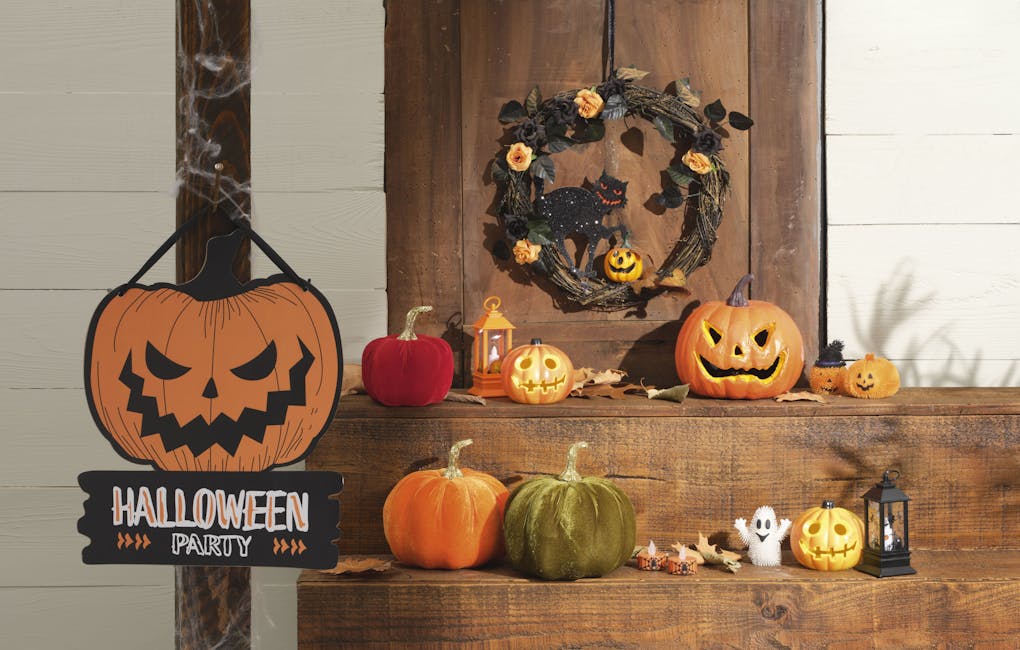 4 Pièces Lanterne D'Halloween Décoration LED Lanterne De Bougie Suspendue Citrouille Corbeau Sorcière Fantôme Motif De Main Pour - Maison