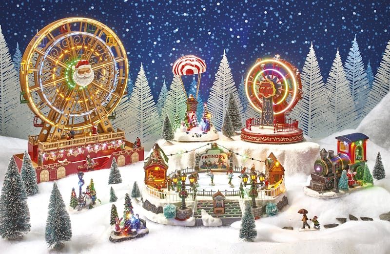Anime Illuminez le village de Noël, Maison de village de Noël miniature à  led, Noël Vi