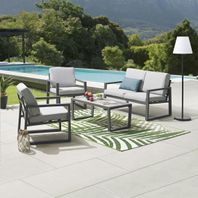 salon de jardin gris avec coussins