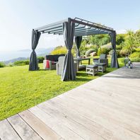 Tonnelle jardin toile grise hespéride